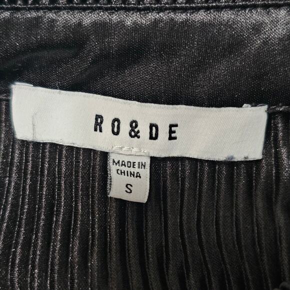 RO & DE Cord Ribbed Button Down Blouse Black Size S - Picture 7 of 8